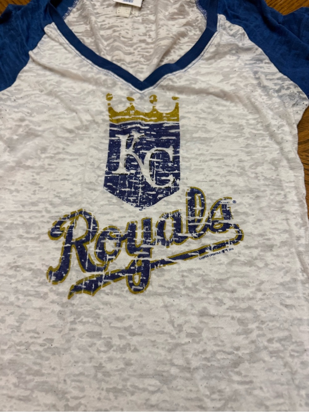 Girls' White & Blue Royals Short Sleeve Tee - Picture 4 of 4